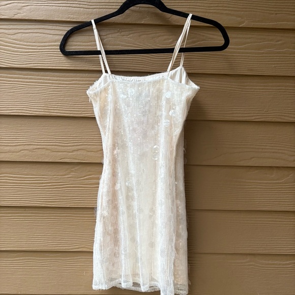 Edikted Ibiza Sequin Minidress in Cream Size XS - Picture 5 of 6